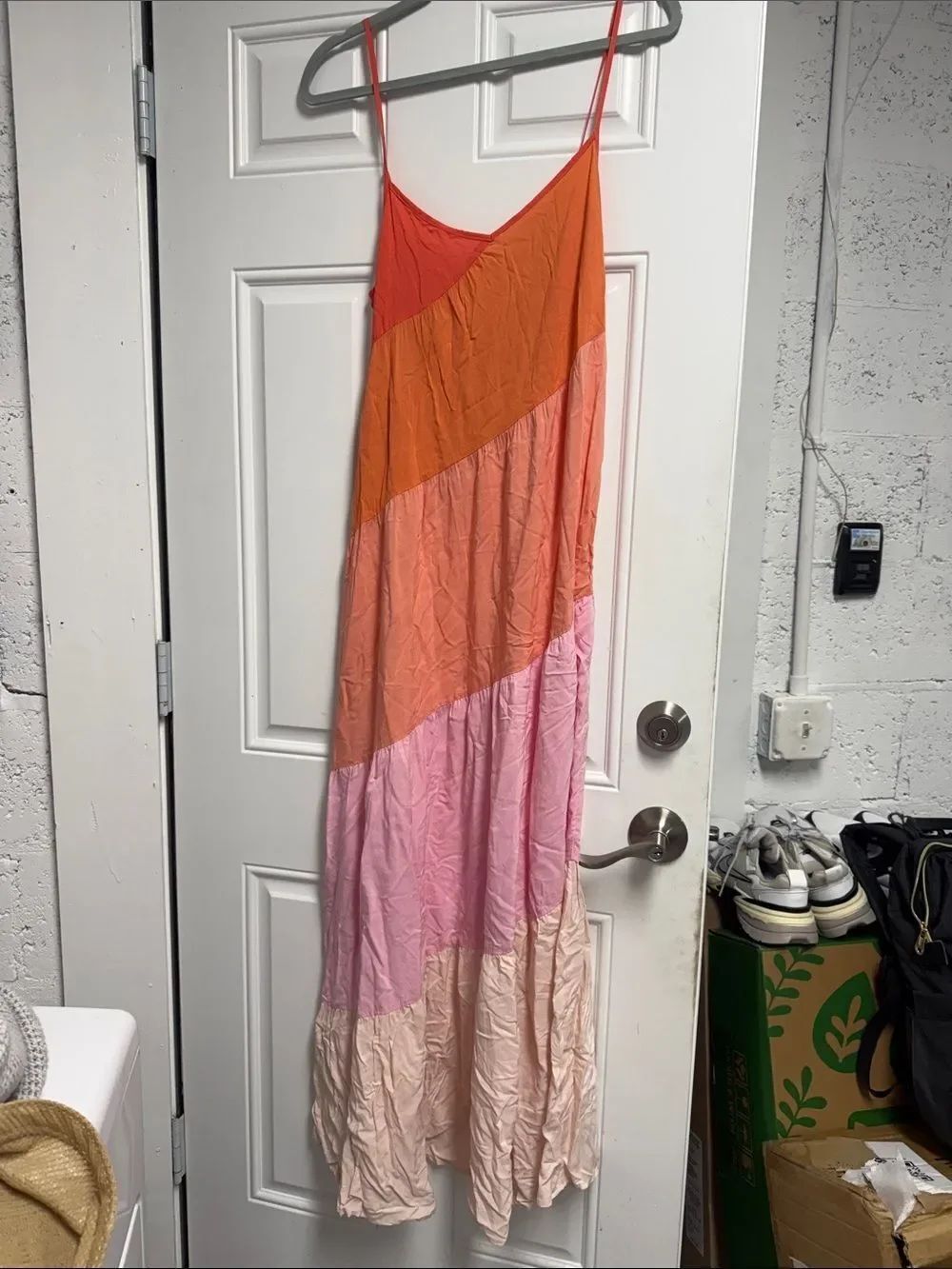 LSPACE Colorful Pink Orange Maxi - Medium - LIKE NEW - Spaghetti Strap Tassels
